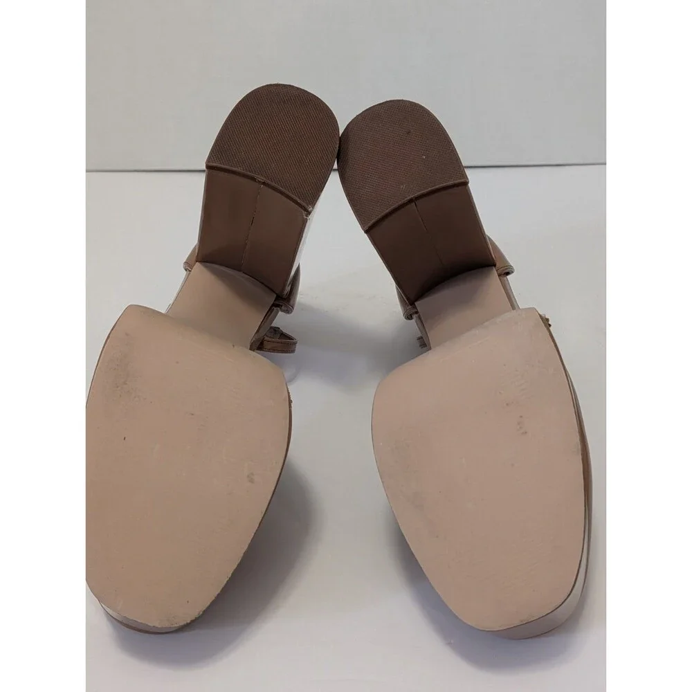 Madden Girl Womens Dion Buckle Ankle Strap Platform Heels 7.5 M Camel  (Tan)